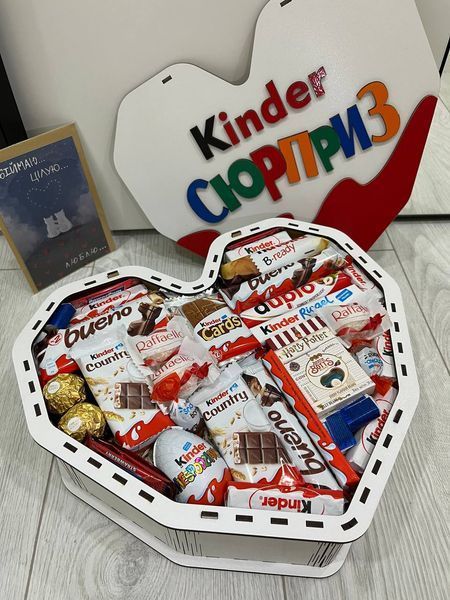 Подарочный сладкий набор бокс в форме сердца с конфетами для жены девушки подруги мамы Размеры: 33/29/1 1033 фото