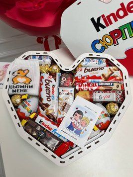 Подарочный набор бокс сладкий в форме сердца со сладостями для девушки жены подруги мамы Размеры: 33/29/1 1159 фото